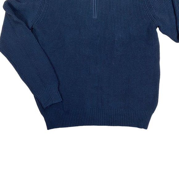 NWT Calvin Klein 1/4 Zip Rib Knit Sweater Black Casual Preppy Neutral Cotton-XL - Picture 5 of 12